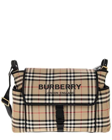 Shop Burberry Vintage Check Flap Diaper Bag 